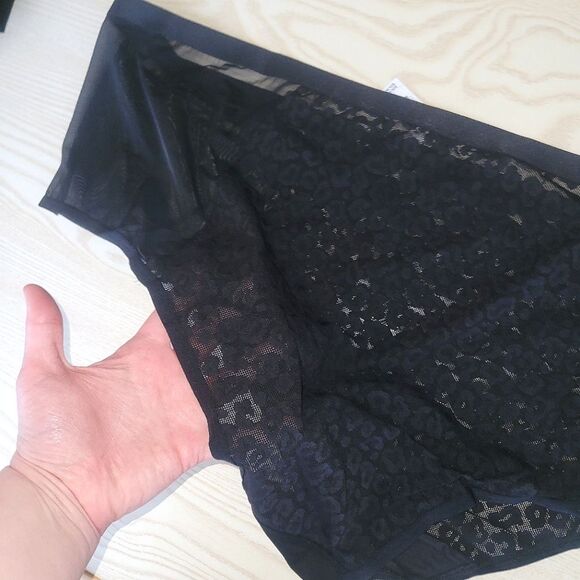 New Torrid Animal Lace Midrise Cheeky Black Panty 6 6X - Picture 10 of 11